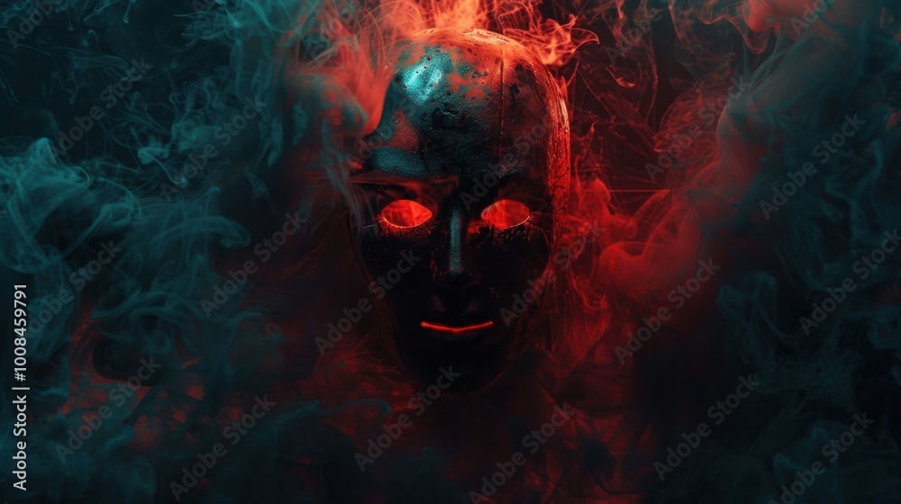 Abandoned Building with Chilling Red Lights