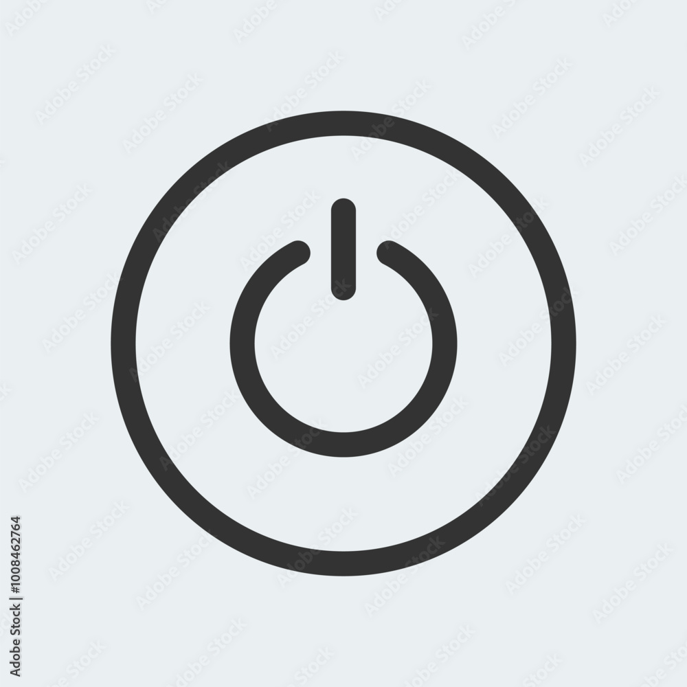 On off button. Start stop, shut down or power button icon On off button. Start stop, shut down or power button icon