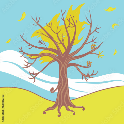 tree on the illustration