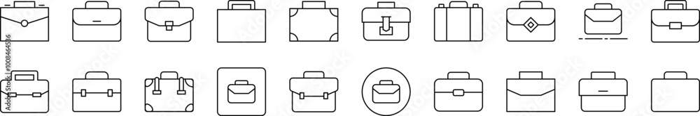 Briefcase, Business Suitcase Set of Thin Icons. Editable Stroke. Suitable for Web Sites, Books, Cards, Apps Briefcase, Business Suitcase Set of Thin Icons. Editable Stroke. Suitable for Web Sites, Books, Cards, Apps