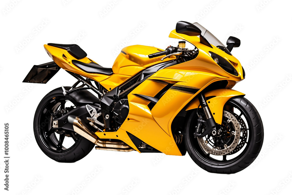 Transparent Background Motorcycle Illustration Generative AI