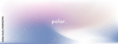Pastel winter gradient background. Minimalist winter landscape. Sky. Puffy clouds. Soft pastel colors. Vector background. Light blue, purple and white. Vector abstract concept