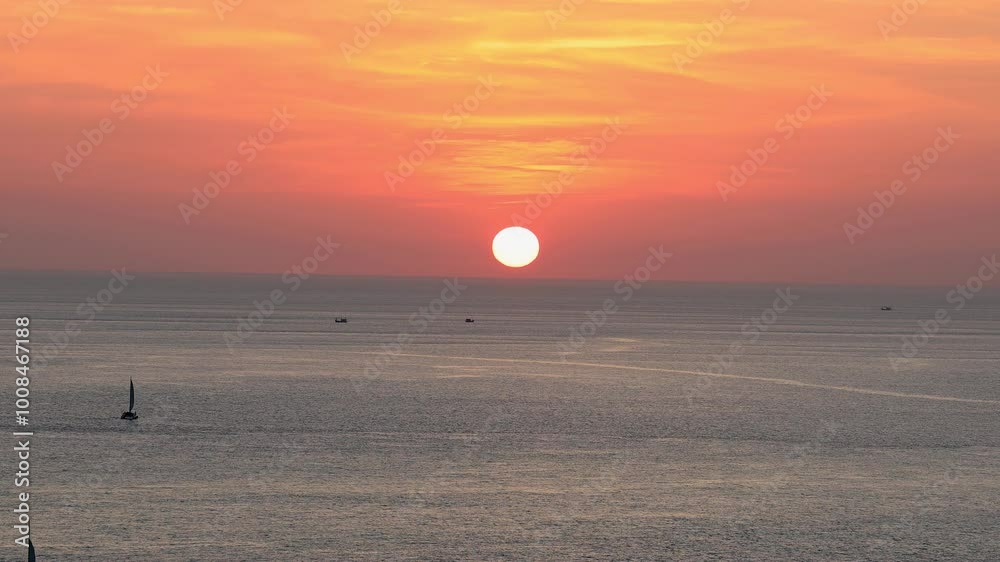 Landscape sunset sky over sea in the evening, dawn sky scene Landscape sunset sky over sea in the evening, dawn sky scene
