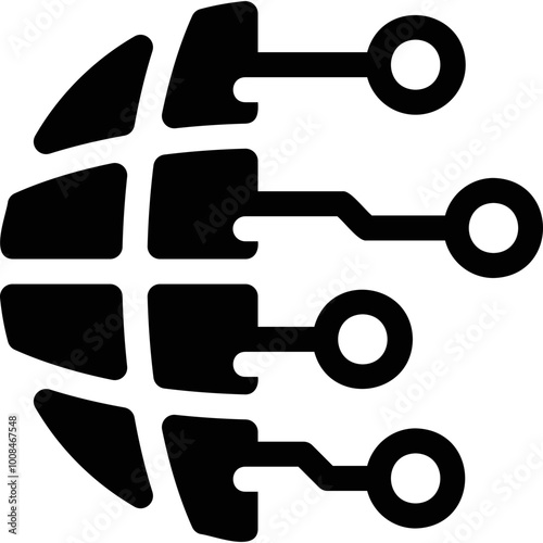 Simple vector icon neural network, internet