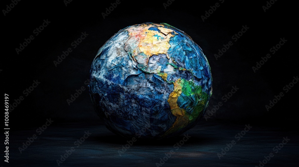 Abstract Earth Globe with Textured Surface Abstract Earth Globe with Textured Surface