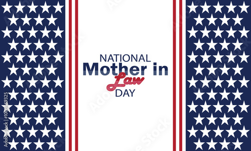 National Mother in Law Day wallpaper with shapes and typography, banner, card, poster, template. National Mother in Law Day, background