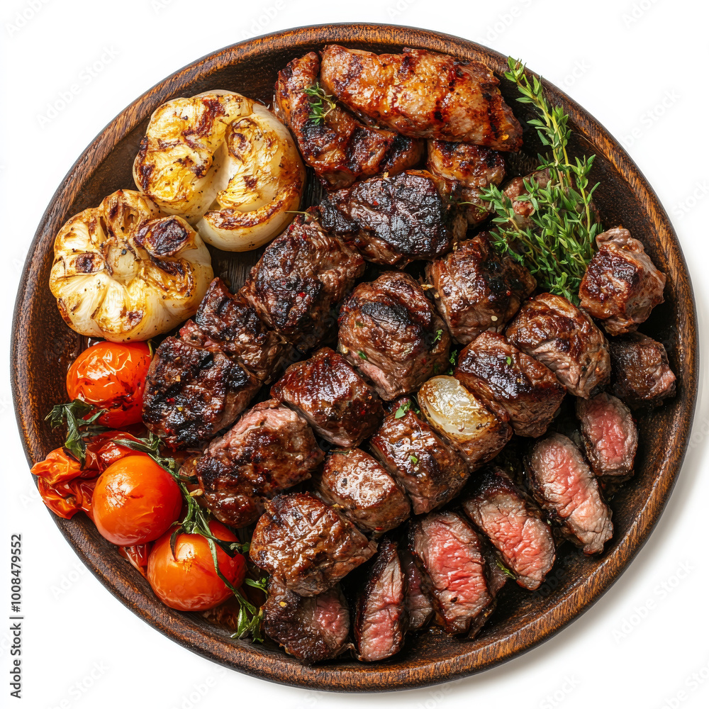 Generative ai illustration of A Churrasco on plate isolated