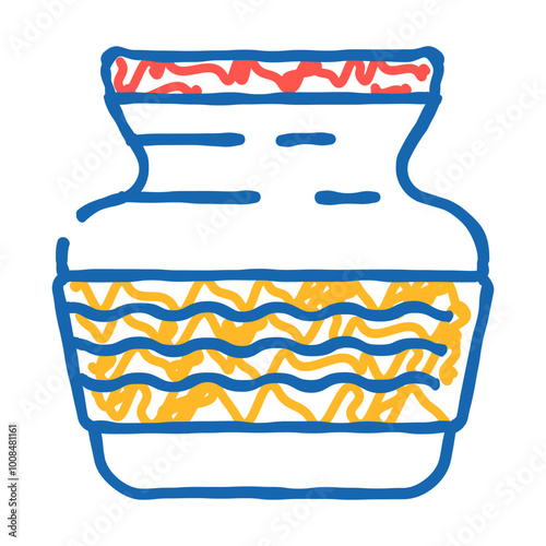 kalash water pot hinduism doodle icon sketch vector. kalash water pot hinduism sign. isolated symbol illustration