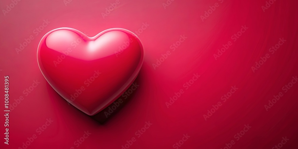 A Single Red Heart on a Vibrant Crimson Background, a Symbol of Love and Affection A Single Red Heart on a Vibrant Crimson Background, a Symbol of Love and Affection