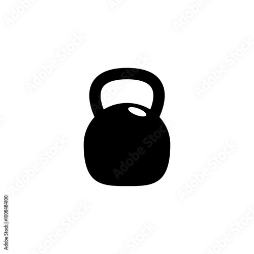 Simple black kettlebell vector icon. Ideal for fitness, gym, and weightlifting themes.