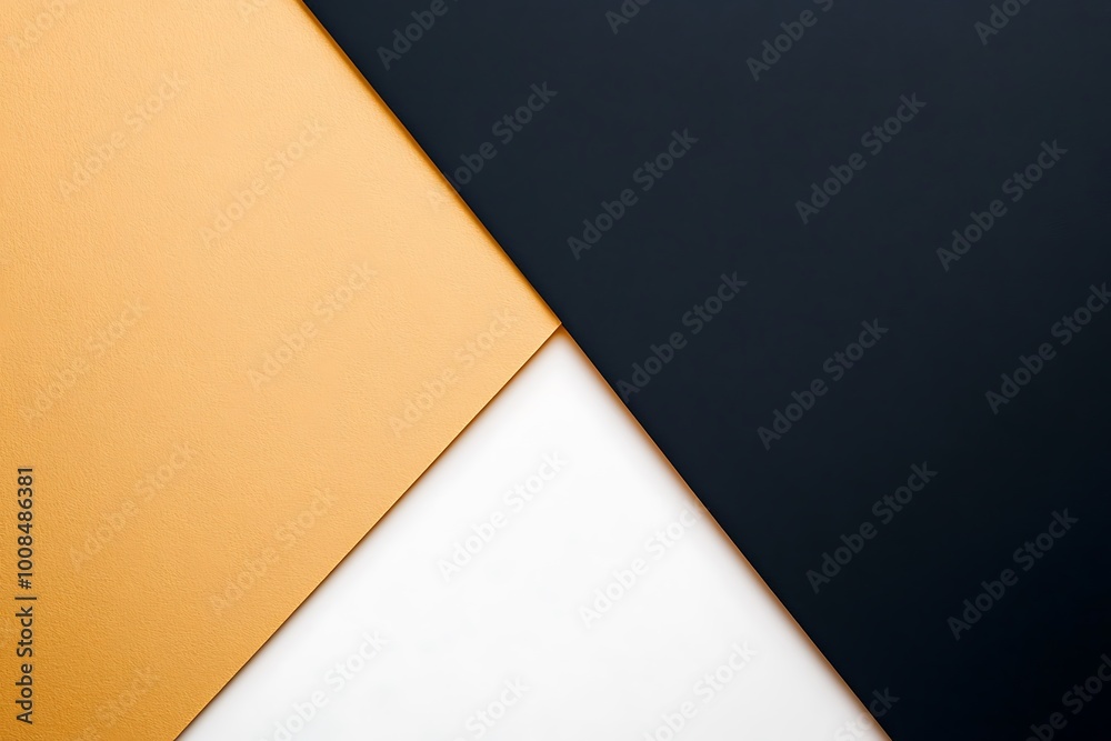 Abstract Minimalist Composition with Black, Gold, and White Abstract Minimalist Composition with Black, Gold, and White