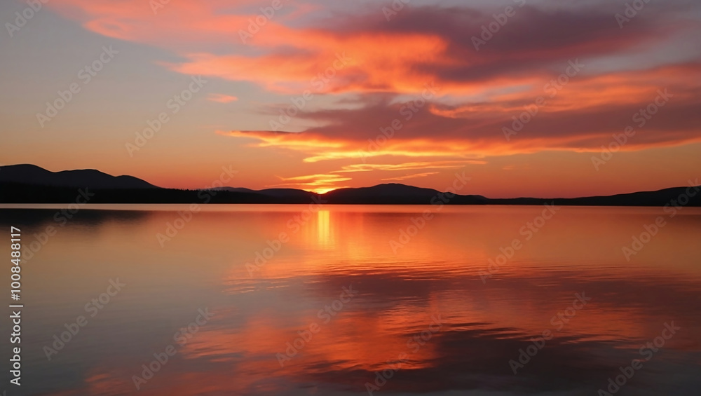 Beautiful Golden Sunset Over a Serene Lake: Nature Photography Beautiful Golden Sunset Over a Serene Lake: Nature Photography