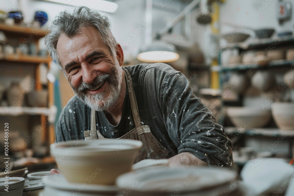 Time in art studio crafts pottery creative creation hobby ai generative Time in art studio crafts pottery creative creation hobby ai generative