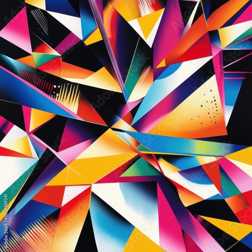 Wallpaper Mural Vibrant Geometric Patterns with Sharp Edges and Angles Torontodigital.ca