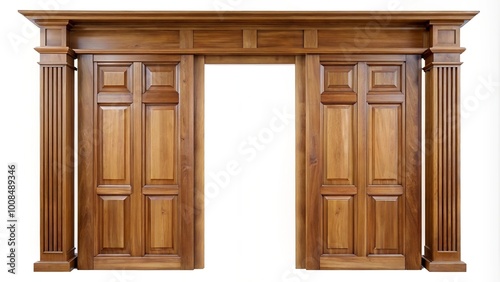 Elevate your space with this exquisite large teak wood door frame, an ideal choice for home decor, interior