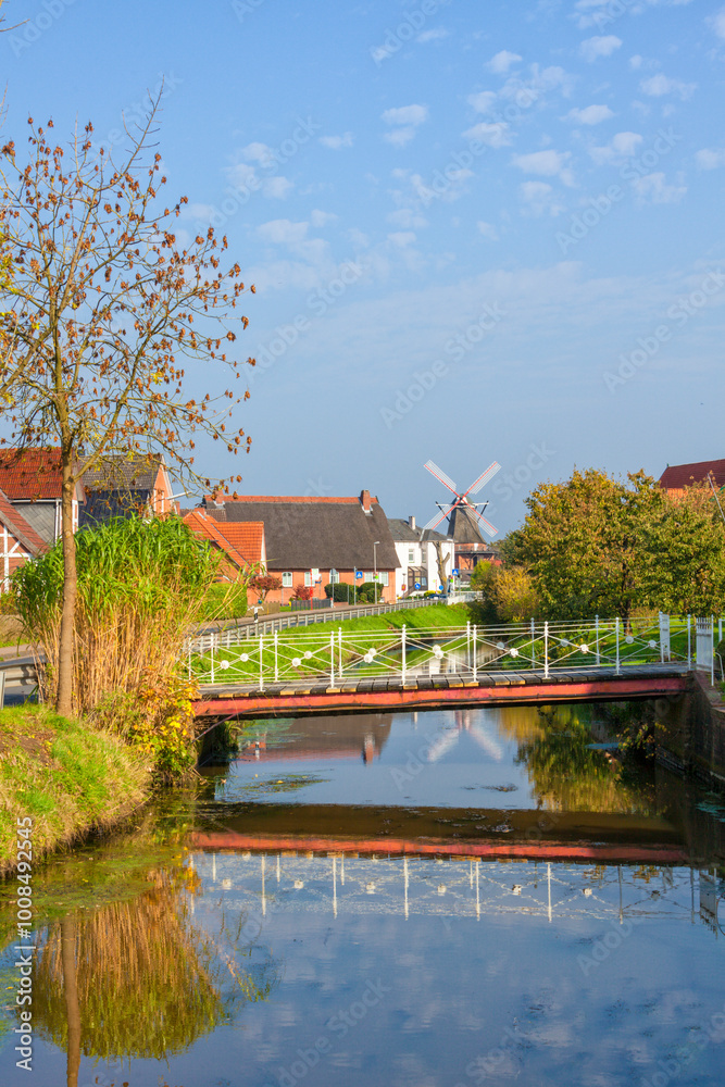Village of Jork at Altes Land region, Lower Saxony, Germany