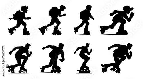 rollerblading  boys  vector Collection, Roller skating clip art.