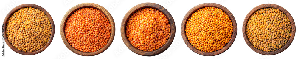 Fresh Wooden Bowl of Lentils Cutout File - Isolated on Transparent Background for Product Banners, Social Media Posts, Covers, and More Fresh Wooden Bowl of Lentils Cutout File - Isolated on Transparent Background for Product Banners, Social Media Posts, Covers, and More