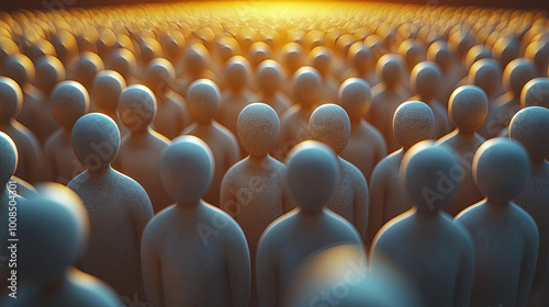 This hyper-detailed 3D rendering captures the intricate process of managing talent in a vibrant, visually stunning manner.  Generative AI
