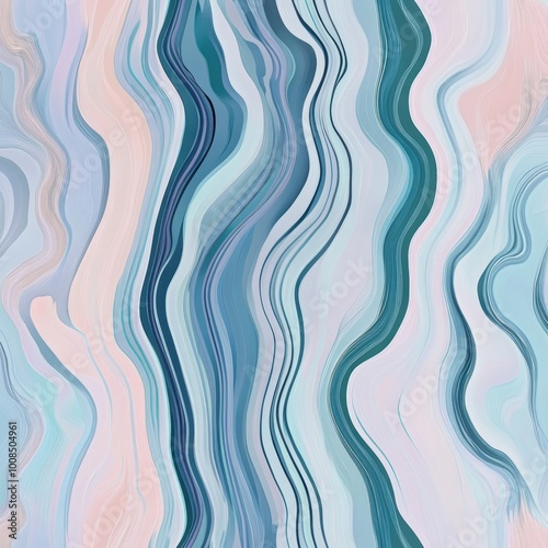 Abstract Flowing Lines in Soft Colors