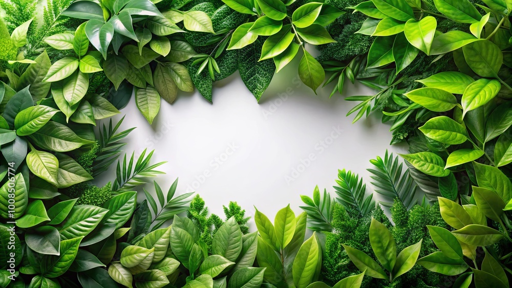 A vibrant and lush frame of assorted foliage creates a captivating border, encompassing a blank canvas ready for inspiration and imagination. A vibrant and lush frame of assorted foliage creates a captivating border, encompassing a blank canvas ready for inspiration and imagination.