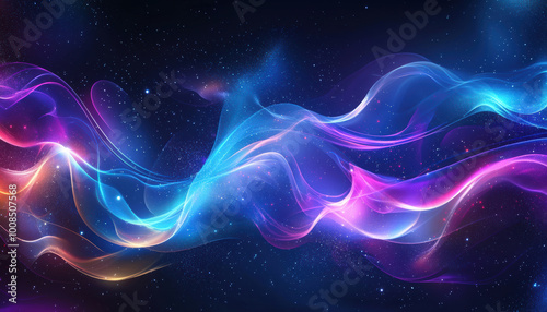 Abstract blue and purple dynamic backgroundFuturistic vivd neon swirl lines Light effect