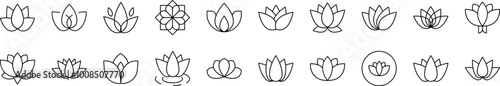 Flower Collection of Thin Icons. Editable Stroke. Suitable for Web Sites, Books, Cards, Apps