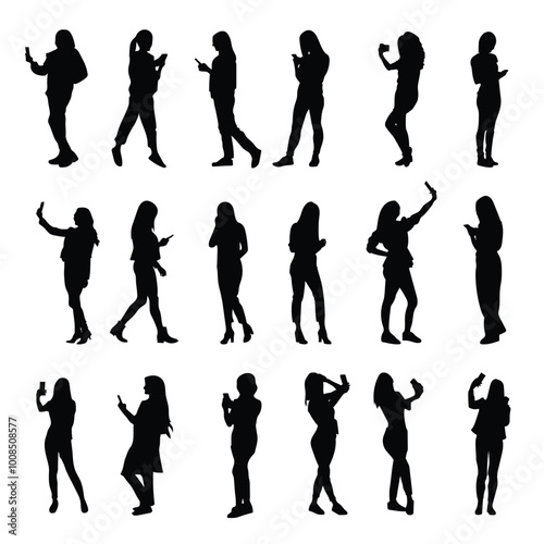 Women with phone stock vector