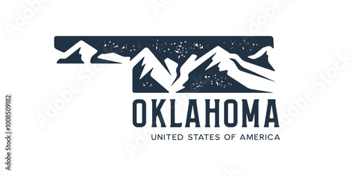 Oklahoma. Hand drawn USA state name silhouette on white background. Modern typography for t shirt prints, posters, stickers, cards, souvenirs. Vector vintage illustration.