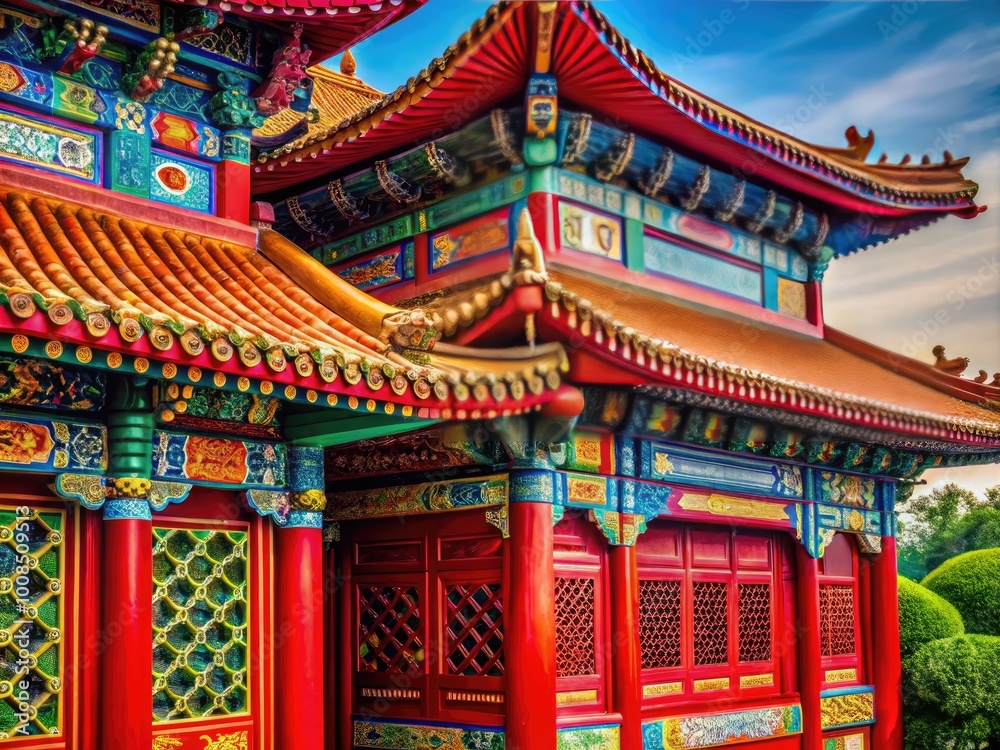 Elegant Chinese Background with Traditional Patterns and Rich Colors for Cultural or Artistic Use Elegant Chinese Background with Traditional Patterns and Rich Colors for Cultural or Artistic Use