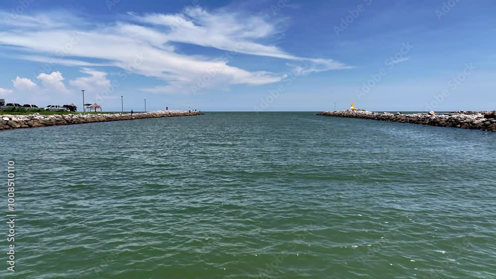 The horizon sky view with seashore The horizon sky view with seashore