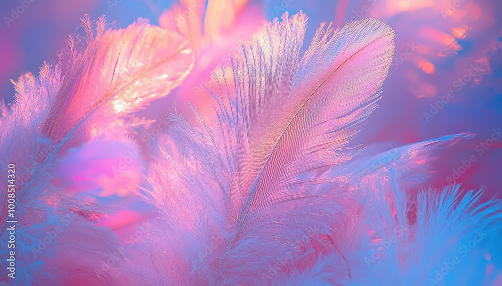 Obraz premium pastel colour feather abstract background