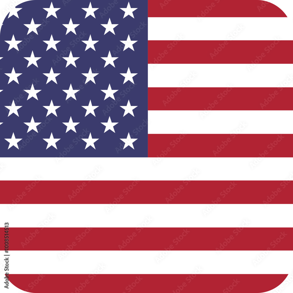 Fototapeta premium USA Flag Square Icon