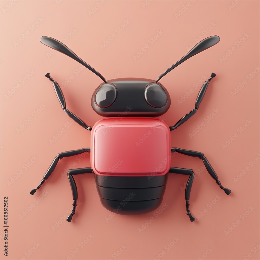 3D Ants Icon: Insect Colony and Teamwork Symbol Illustration Logo