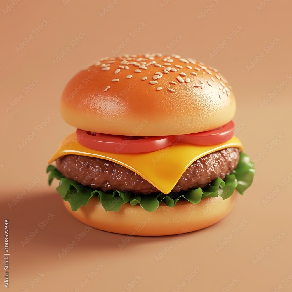 3D Burgers Icon: Juicy and Savory Sandwich Delight Illustration Logo 3D Burgers Icon: Juicy and Savory Sandwich Delight Illustration Logo