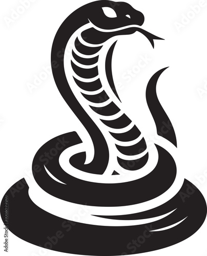 Snake Cobra silhouette vector black and white