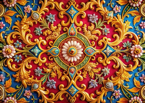 Elegant Victorian Design Pattern Background with Intricate Flourishes and Rich Ornate Details for Decor