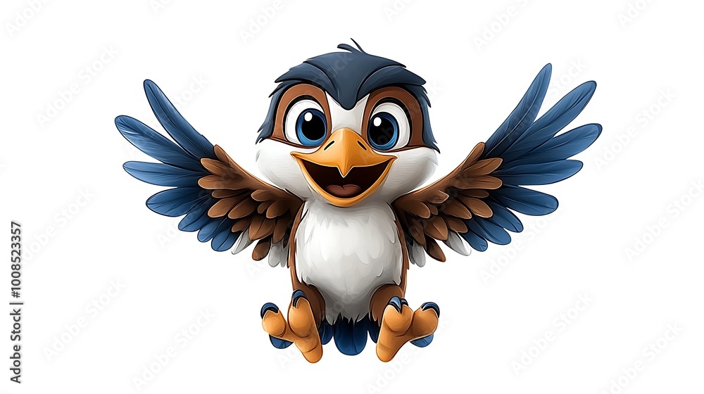 Fototapeta premium Playful Cartoon Hawk 