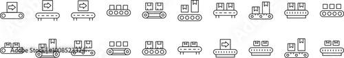 Baggage and Parcel Transportation Simple Isolated Line Icons Collection. Editable Stroke. Suitable for Web Sites, Books, Cards, Apps