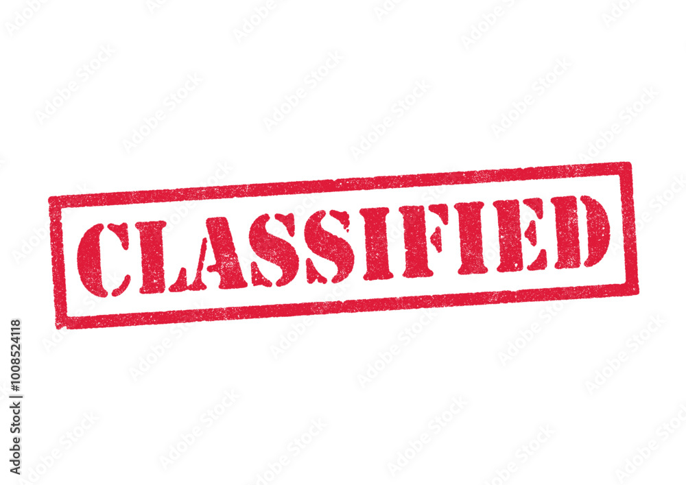 Vector illustration of the word Classified in red ink stamp Vector illustration of the word Classified in red ink stamp