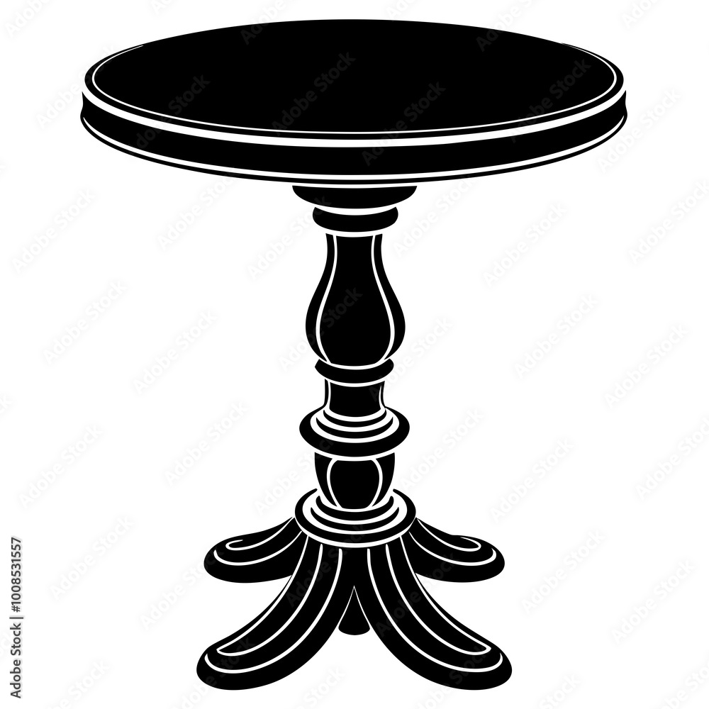 Pedestal table silhouette vector illustration design Pedestal table silhouette vector illustration design