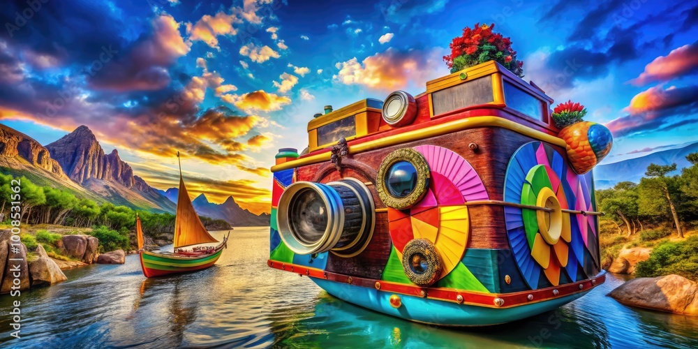Naklejka premium Enchanting Tales Icon Symbolizing Storytelling, Adventure, and Imagination in Vibrant Colors and Design