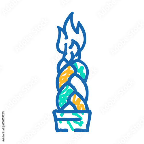 havdalah candle jewish doodle icon sketch vector. havdalah candle jewish sign. isolated symbol illustration photo