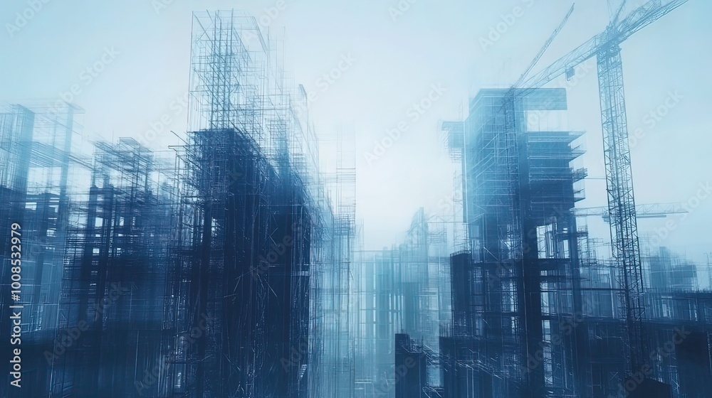 Abstract Wireframe Cityscape Abstract Wireframe Cityscape