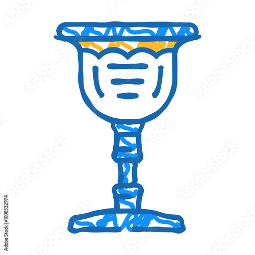 kiddush cup jewish doodle icon sketch vector. kiddush cup jewish sign. isolated symbol illustration