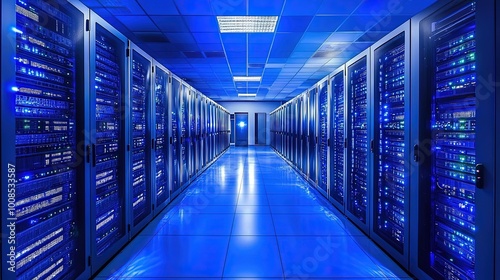 datacenter in server control room