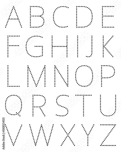 Dotted alphabet letters A to Z uppercase