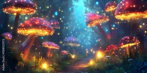 Fantasy mushrooms Wallpapers Background Photos Images illustrations 