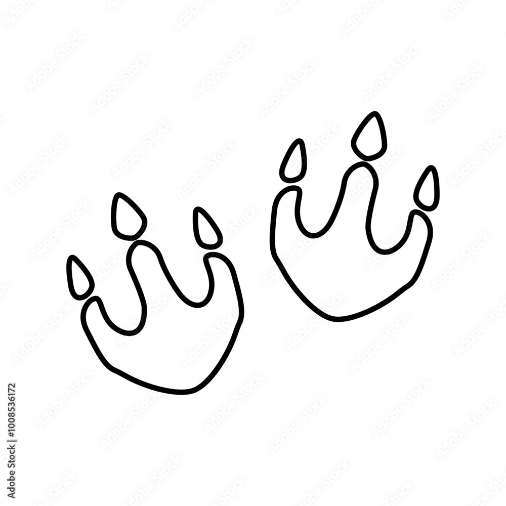 Dinosaur Track vector icon. Dinosaur Footprints illustration sign. trace symbol or logo. Dinosaur Track vector icon. Dinosaur Footprints illustration sign. trace symbol or logo.