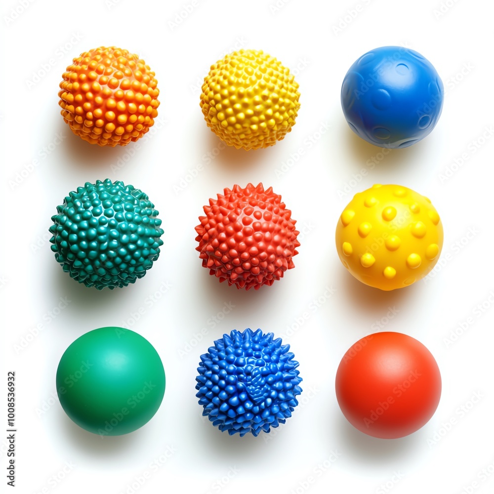 Colorful textured bouncy balls on a white isolated background. Colorful textured bouncy balls on a white isolated background.